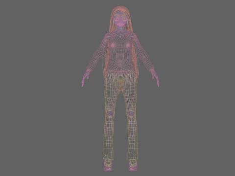 Beautiful anime girl V34029 3D Model