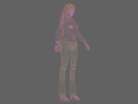 Beautiful anime girl V34029 3D Model