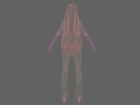 Beautiful anime girl V34029 3D Model
