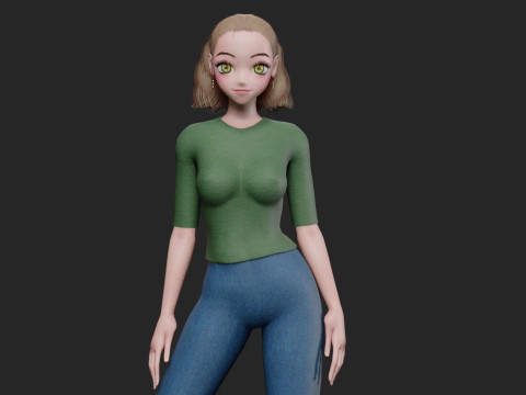 Beautiful cute girl V23528 3D Модель