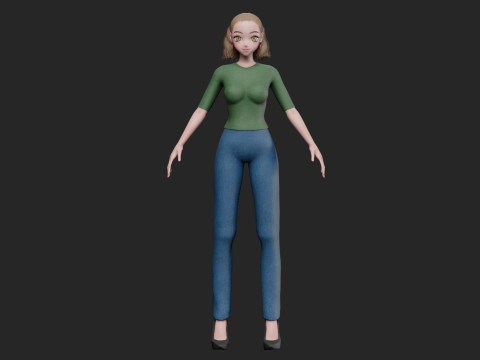 Beautiful cute girl V23528 Model 3D