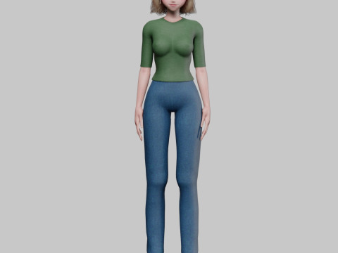Beautiful cute girl V23528 Model 3D