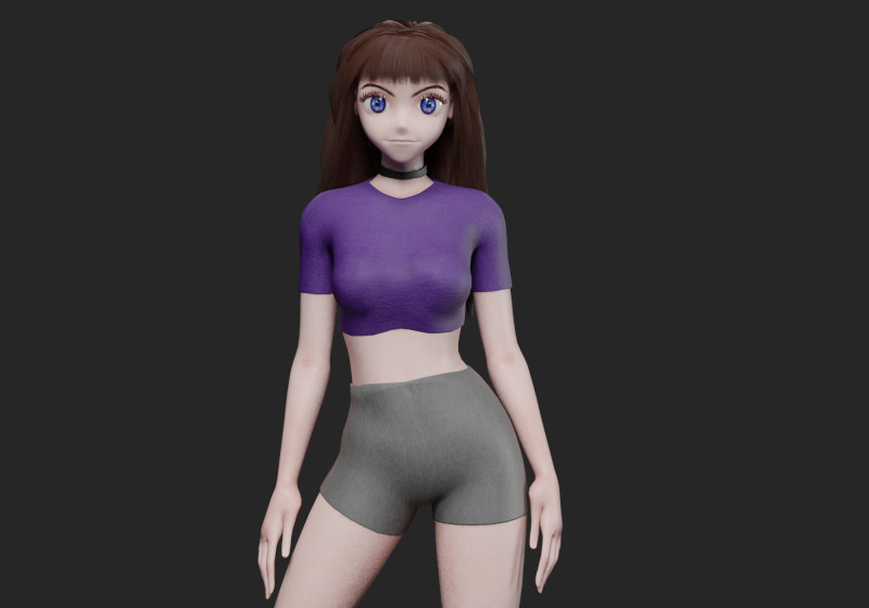Cartoon anime girl V31721 3D Model .c4d .max .obj .3ds .fbx .stl .blend 