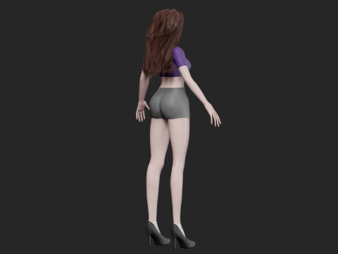 Cartoon anime girl V31721 3D Model
