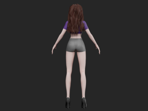 Cartoon anime girl V31721 3D Model