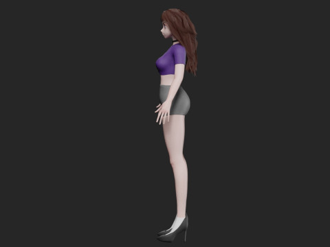 Cartoon anime girl V31721 3D Model