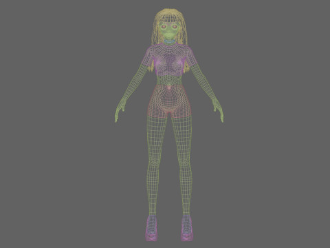 Cartoon anime girl V31721 3D Model