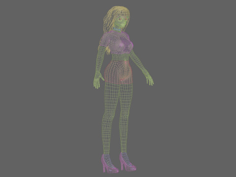 Cartoon anime girl V31721 3D Model