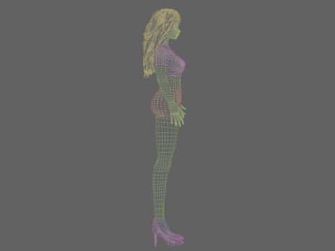 Cartoon anime girl V31721 3D Model