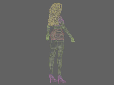 Cartoon anime girl V31721 3D Model