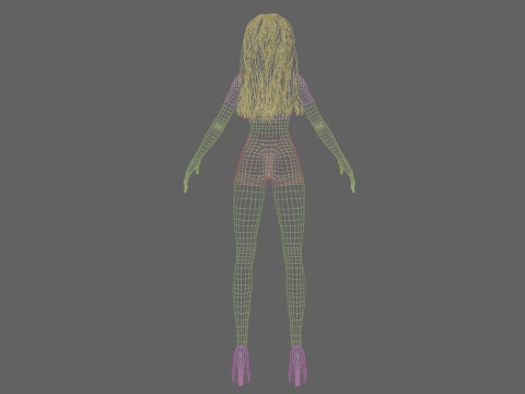 Cartoon anime girl V31721 3D Model