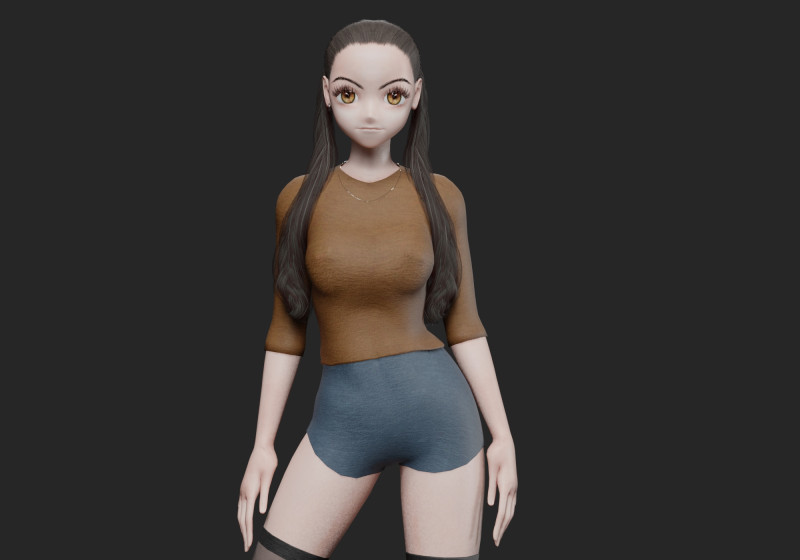 Cartoon cute girl V26068 3Dモデル .c4d .max .obj .3ds .fbx .stl .blend