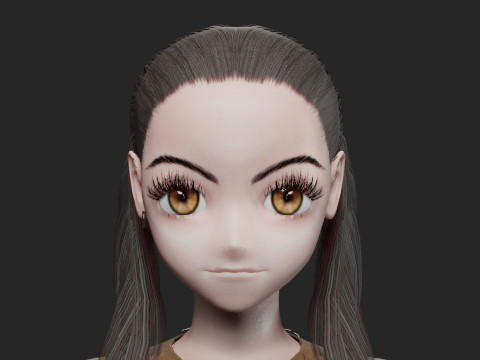Cartoon cute girl V26068 3Dモデル