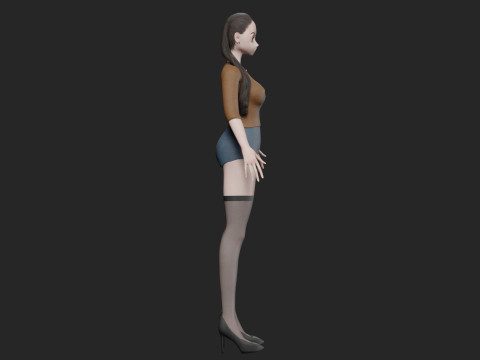 Cartoon cute girl V26068 3Dモデル
