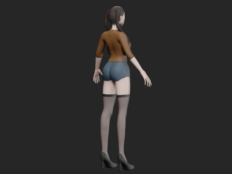 Cartoon cute girl V26068 3Dモデル