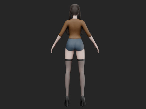 Cartoon cute girl V26068 3Dモデル
