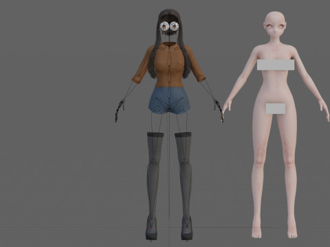 Cartoon cute girl V26068 3Dモデル