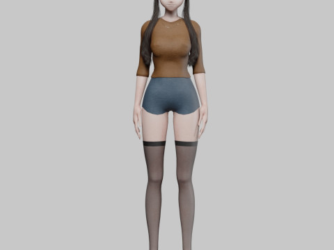 Cartoon cute girl V26068 3Dモデル