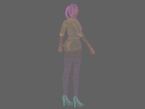 Cartoon cute girl V26068 3D Model