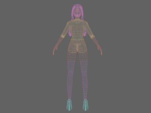 Cartoon cute girl V26068 3D Model