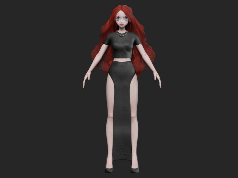 Classic anime girl V36507 Modelo 3D