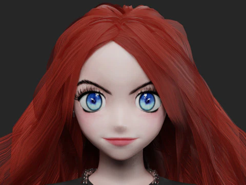 Classic anime girl V36507 3D Model