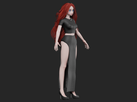 Classic anime girl V36507 Modelo 3D
