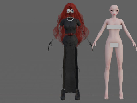 Classic anime girl V36507 Modelo 3D