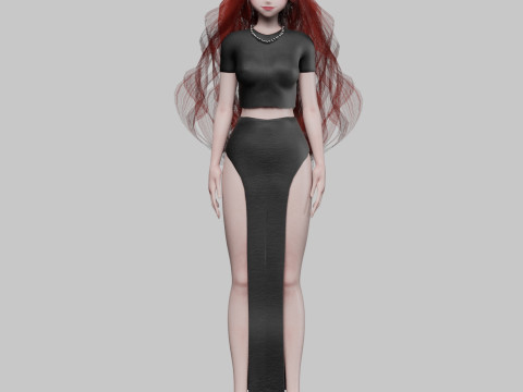 Classic anime girl V36507 Modelo 3D