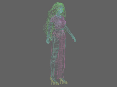 Classic anime girl V36507 Modelo 3D