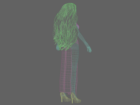 Classic anime girl V36507 Modelo 3D
