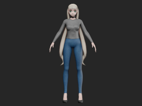 Classic Basic girl V24289 3Dモデル