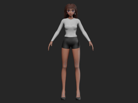 Classic cute girl V33862 Modelo 3D