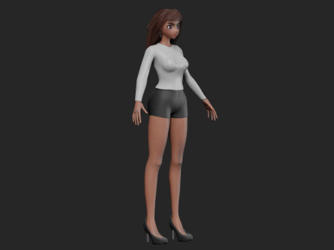 Classic cute girl V33862 Modelo 3D