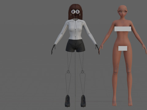 Classic cute girl V33862 Modelo 3D