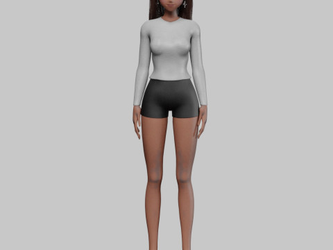 Classic cute girl V33862 Modelo 3D