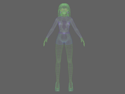 Classic cute girl V33862 Modelo 3D
