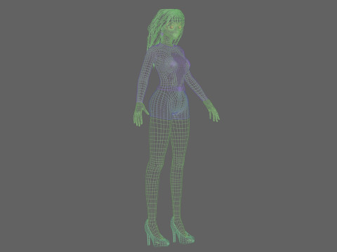 Classic cute girl V33862 Modelo 3D