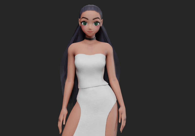 Cool anime girl V23385 Model 3D .c4d .max .obj .3ds .fbx .stl .blend 