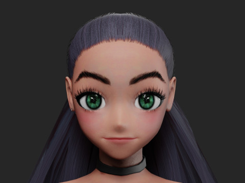 Cool anime girl V23385 Model 3D