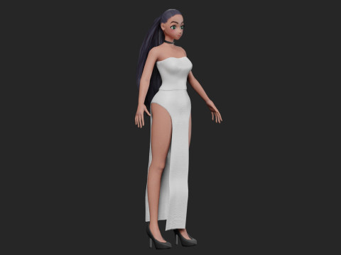 Cool anime girl V23385 Model 3D