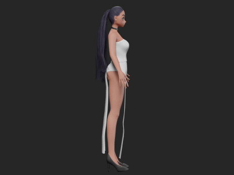 Cool anime girl V23385 Model 3D