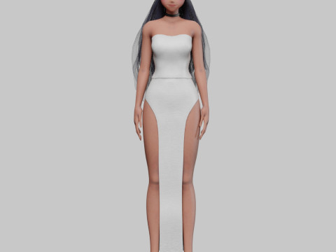 Cool anime girl V23385 Model 3D