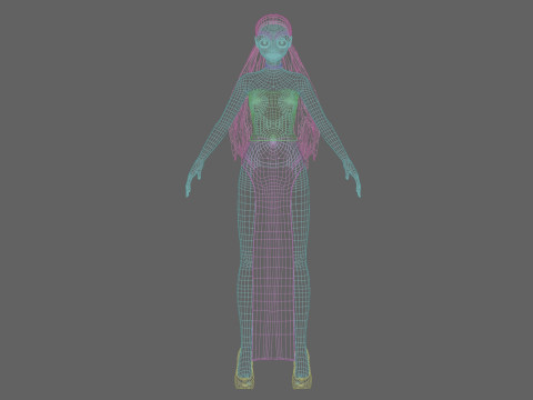 Cool anime girl V23385 Model 3D