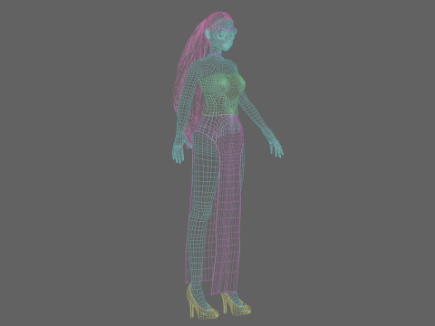 Cool anime girl V23385 Model 3D