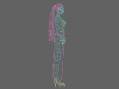 Cool anime girl V23385 Model 3D
