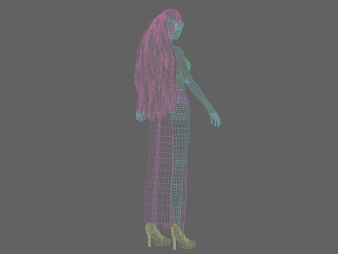 Cool anime girl V23385 Model 3D