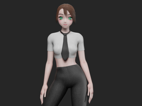 Cool Basic girl V20601 3D Model