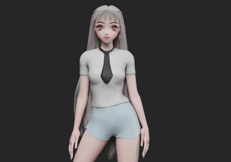 Cool cute girl V31295 Modèle 3D .c4d .max .obj .3ds .fbx .stl .blend 