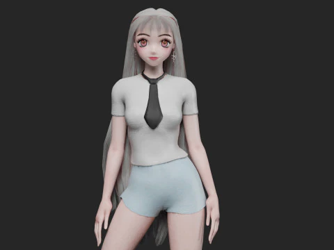 Havalı sevimli kız V31295 3D Model